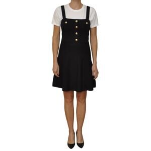 Michael Kors Fit & Flare Dress Sleeveless Stretch Viscose Black S $275 Nwt